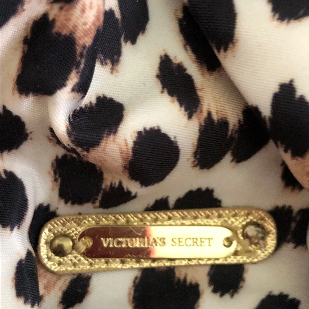 Y2k Victoria's Secret Leopard Print Satchel with Gold Accents